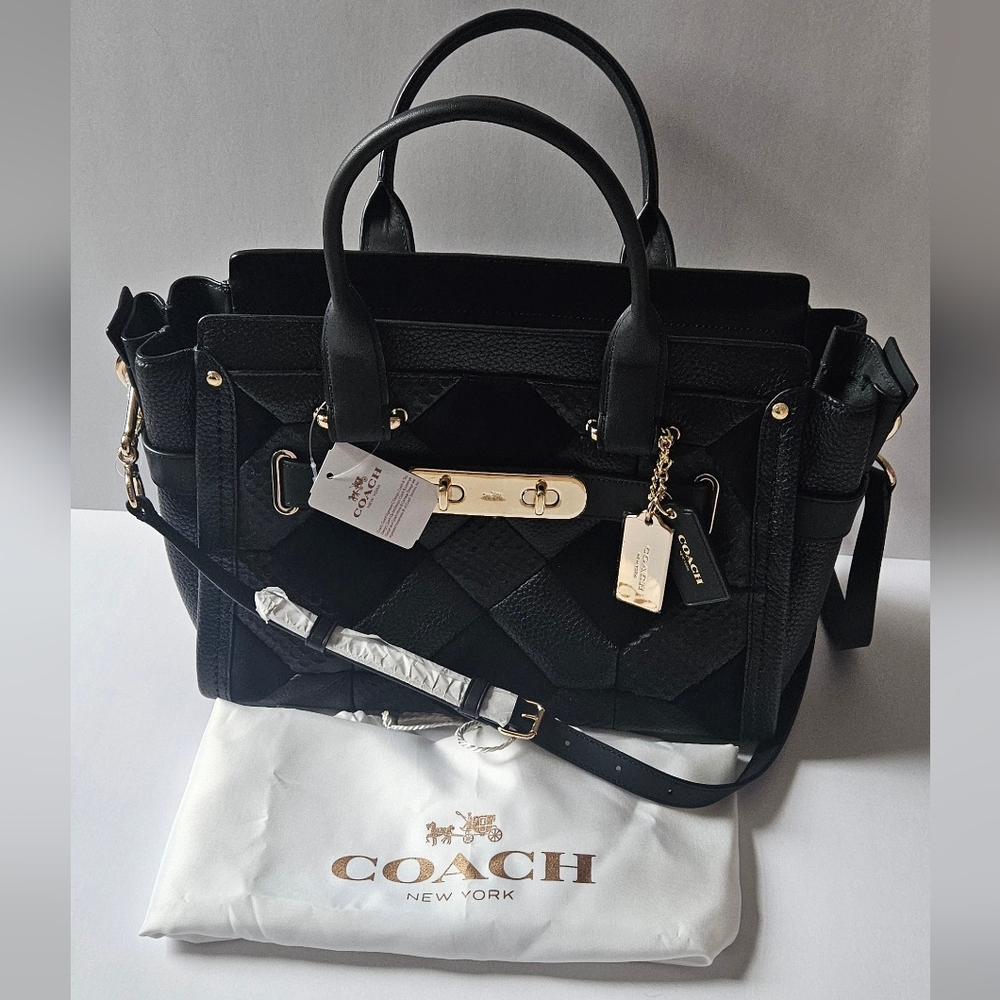 Coach Swagger In Patchwork Pebble Leather NWT. COA included